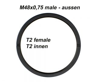 TS-Optics Adapter T-2 M48 vrouwelijk en mannelijk