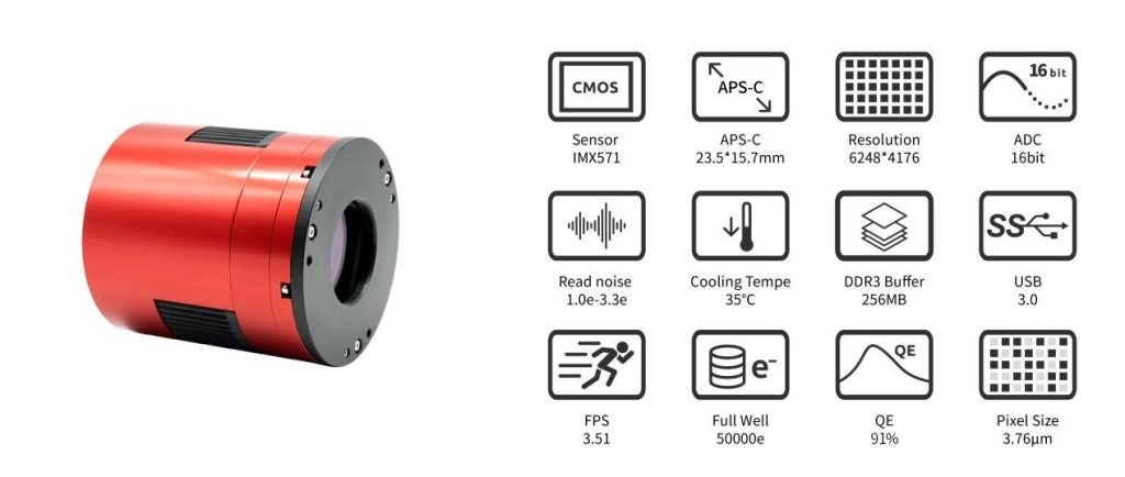 ZWO ASI2600MM-Pro cooled camera