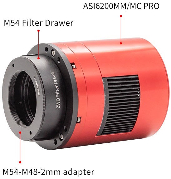 ZWO M54 Filter Houder met lade 2 inch