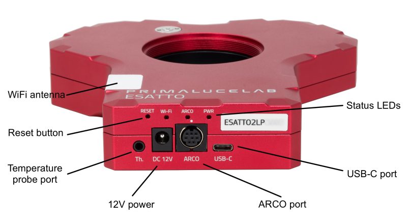 ESATTO 2 inch LP low profile robotic focuser aansluitingen