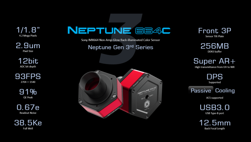 Player One Neptune 664C USB3.0 camera